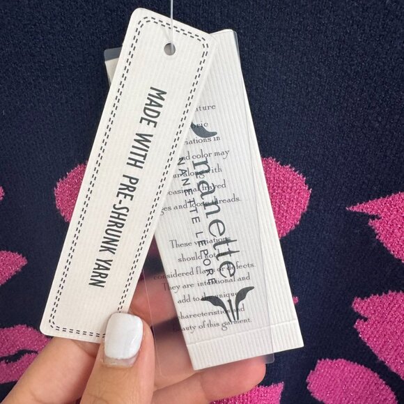 Nanette Lepore Womens Blue Pink Kisses Long Sleeve Pullover Sweater - Size M - Picture 6 of 8